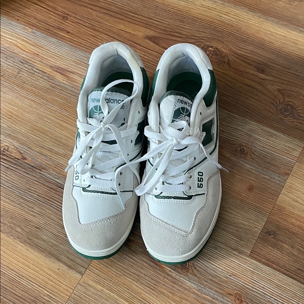 New Balance 550 White and Green Shoes